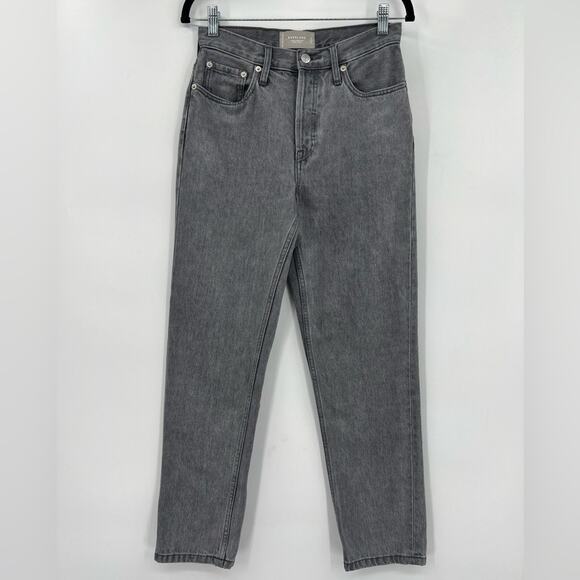 Everlane The 90’s Cheeky Jean Acid Gray Grey Ankle Cropped High Rise Button 25 - Picture 6 of 15